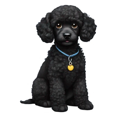 black poodle puppy sticker