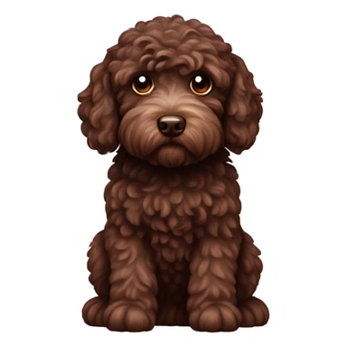 Chocolate miniature labradoodle  sticker