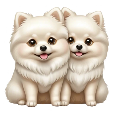 Two White pomeranian sticker