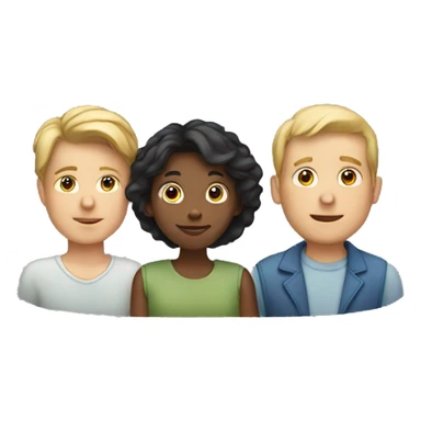 a white family with  a boy, a boy a woman and a man sticker