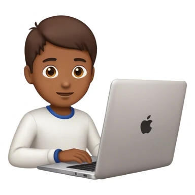 create a boy emoji workin on laptop sticker