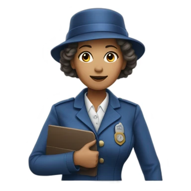 railways stationmaster woman in blue sticker