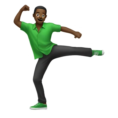 Dancing  black man in green sticker