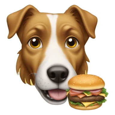 dog eating hambuguer sticker
