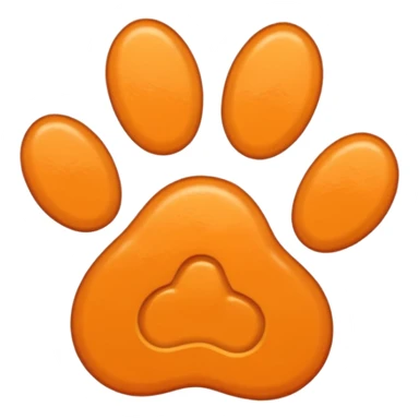 a very pale orange pawprint sticker
