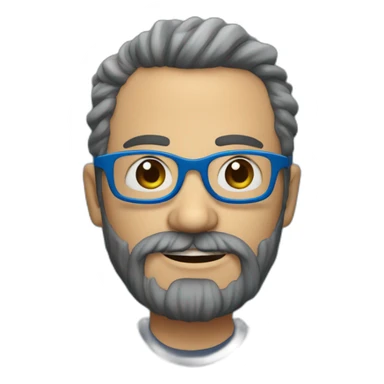 Hombre gordo con canas barba y lentes azules redondos sticker