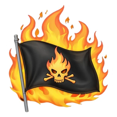 Burning black flag sticker