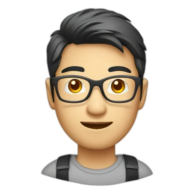 information technology developer Asian men glasses sticker