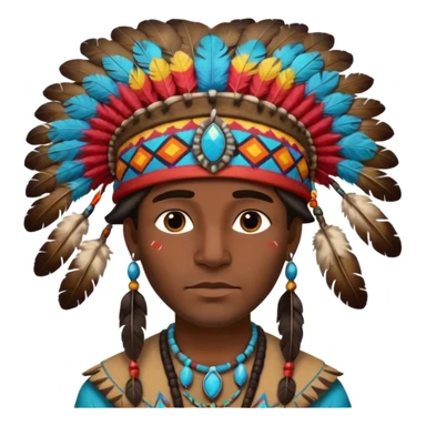 Dark-skinned male, Native American-style hat sticker