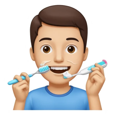 someone brushing their teeth sticker