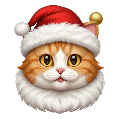 Un gato con gorro navideño sticker
