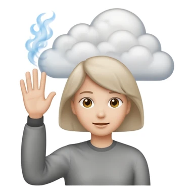 create an emoji with the emojis 👋🏻💨 with an expression like i don't care  sticker