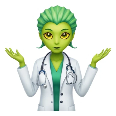 Reptilian alien woman, is a doctor sticker