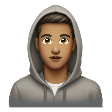 young man with brown eyes and fashionable haircut in hoodie sticker