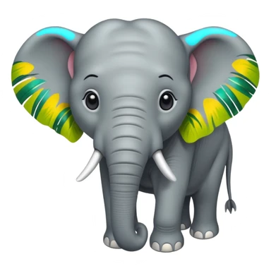tropical elephant sticker