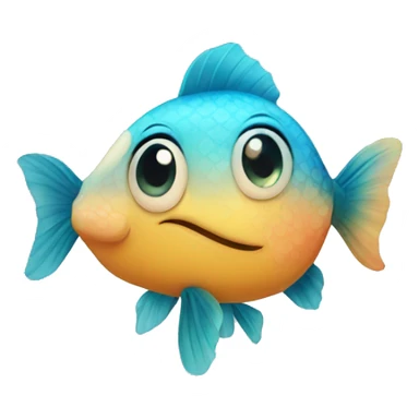 A cute fish with love sticker