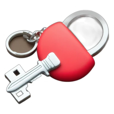 Old silver key with red buoy key ring sticker