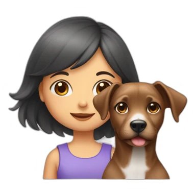 Petite fille sur chien sticker