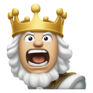 yelling white king sticker