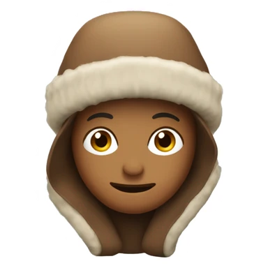 brown winter hat no person sticker