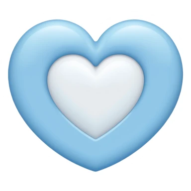 half baby blue half white heart with no face sticker