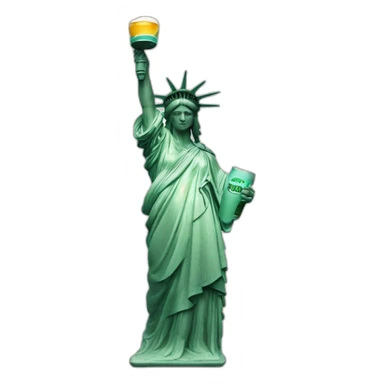 the statue of the liberty drink à beer  sticker