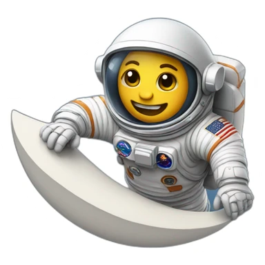Astronaut surfing on the moon sticker