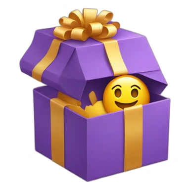 smile inside a gift box sticker
