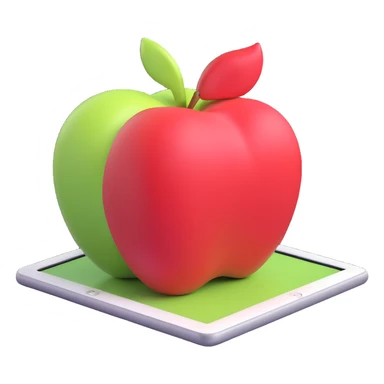 3D surreal iPad device, Apple-inspired, isolated, no accessories, no background sticker