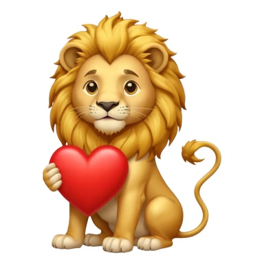 Lion with a heart  sticker