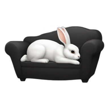 Lapin noir couché sticker