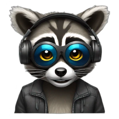 Dj raccoon sticker