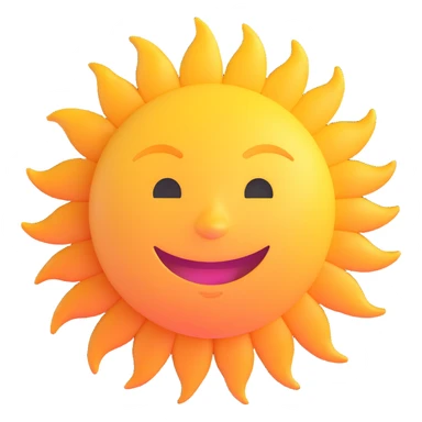 smiling sun sticker