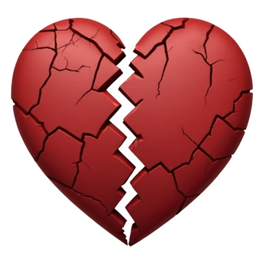 A dark red heart, broken and plastered together sticker