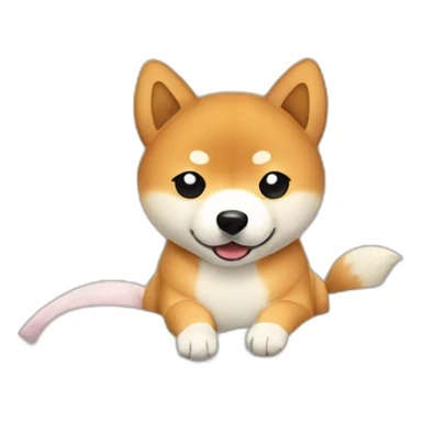 Shiba Inu tucked into bed sticker