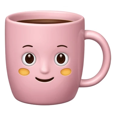 Coffe in a soft pink mug sticker