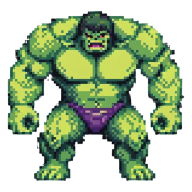Abomination fighting Hulk, 8-bit style battle between monsters sticker