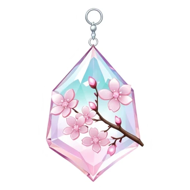 Hanging Iridescent pastel pink sakura crystals white-pearly suncatcher sticker