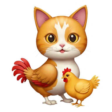 cat with chicken sticker