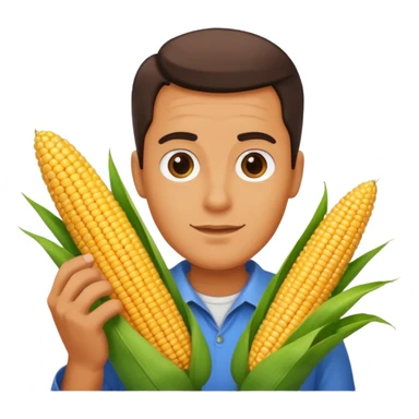 Guy holding a corn  sticker