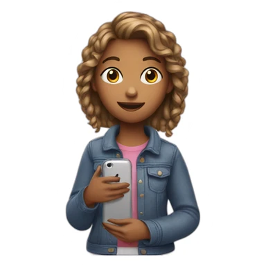 Girl with a phone sticker