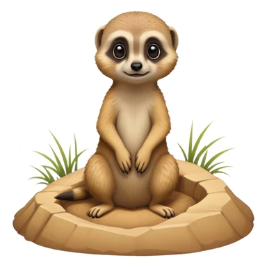 meerkat poking out of the ground  sticker