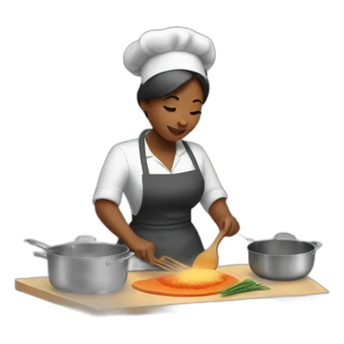 woman cooking sticker