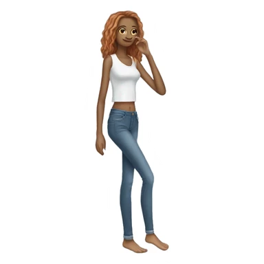 skinny jeans barefoot sticker