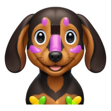Black and tan dachshund smiling sticker