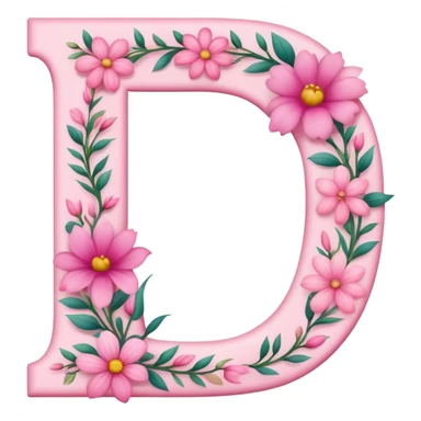Pink, romantic, flowery, the letter “d” sticker