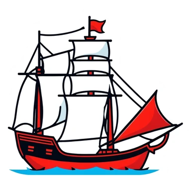 A ship with scarlet sails sticker