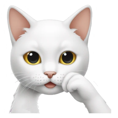 white cat facepalm  sticker