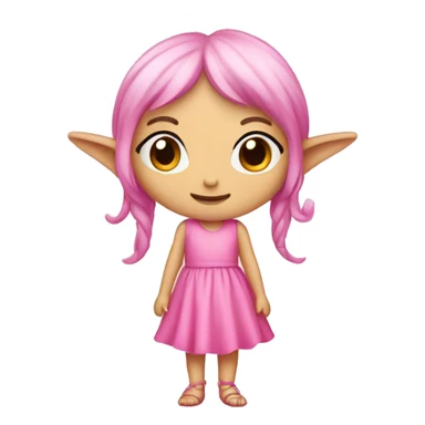 Kleine Elfe, Pinkes Kleid, verschiedene Posen, lockige Haare  sticker