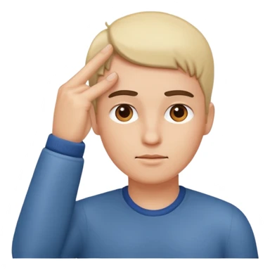 Can you create simple emoji 🤫 similir to this one but finger on the head and loking confident relax focused and concentrated like marcus rashford celebration sticker